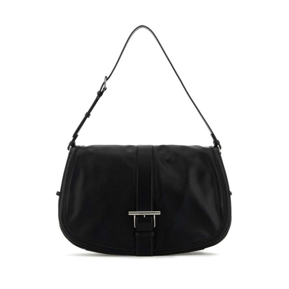 Alexander Mcqueen Men Black Leather Maxi Satchel Shoulder Bag
